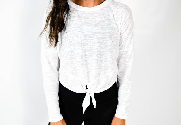 The Tie-Front Long Sleeve Top